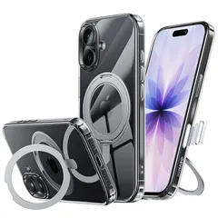 【新品】 NIMASO iPhone 17 用 ケース 縦横両対応 360°回転スタンド いphone 17 対応 カバー MagSafe対応 携帯スマホケース リング付き 耐圧設計 マグネット搭載 カメラコントロールボタン付き 米軍MIL規格 耐衝撃 傷防止