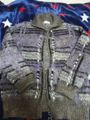 VERBLEE ニット ジップアップ カーディガン 星ジッパー ツーウェイ