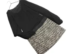 VICKY ビッキー ウール混 ツイード ドッキング ワンピース size2/黒 ◇■ レディース