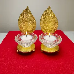 キャンドルホルダー キャンドルスタンド ゴールドの葉っぱ アンティーク調 2個セット 金属 インテリア 装飾 パーティー リビング ダイニング オシャレ 可愛い 寝室