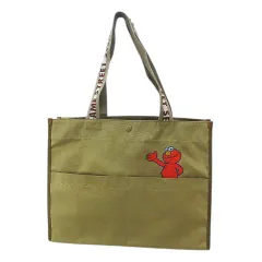 ear セサミストリート トートバッグ エルモ キャメル キャンバス