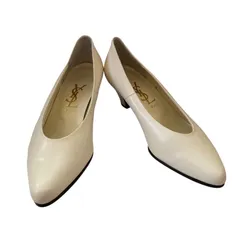  Yves Saint Laurent イヴサンローラン レザーパンプス ポインテッドトゥ ホワイト サイズ23.0cm【Z1767】
