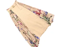 EIMY ISTOIRE エイミーイストワール 切替 プリーツ 花柄 巻き ラップ スカート sizeF/ベージュ ■■ レディース