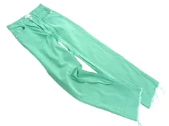 ZARA ザラ カットオフ ワイド パンツ size36/緑 ■■ レディース
