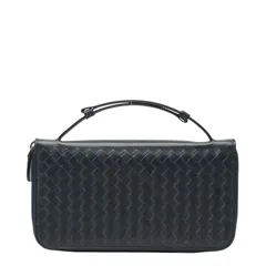 ボッテガヴェネタ イントレチャート オーガナイザー ラウンドファスナー 長財布 ジップウォレット 169730 ネイビー カーフ メンズ BOTTEGAVENETA【1-0256913】