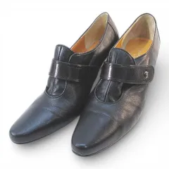 トラサルディ TRUSSARDI パンプス ストラップシューズ 24.0㎝ ブラック 黒系 レザー