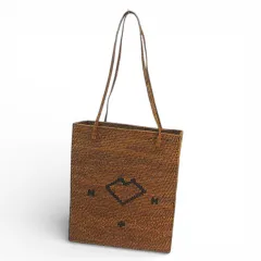 トートバッグ バスケット かごバッグ ブラウン 茶系 天然素材