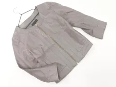 iCB アイシービー ラムレザー ノーカラー ジャケット size11/グレー ◇■ レディース