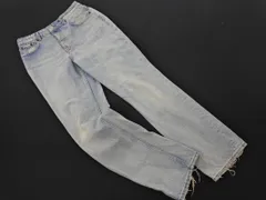 ZARA ザラ ダメージ加工 ボタンフライ デニムパンツ size36/水色 ■■ レディース