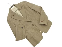 PAUL STUART ポールスチュアート ウール100% ヘリンボーン テーラード ジャケット size9/ベージュ ◇■ レディース