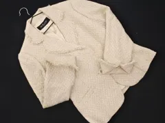 MICHEL KLEIN ミッシェルクラン ツイード ラメ テーラード ジャケット size38/アイボリー ◇■ レディース