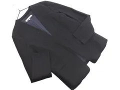 NATURAL BEAUTY BASIC ナチュラルビューティーベーシック ウール混 ノーカラー ジャケット sizeM/紺 ◇■ レディース