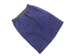 NATURAL BEAUTY BASIC ナチュラルビューティーベーシック ウール混 ツイード タイト スカート sizeM/青 ◇■ レディース