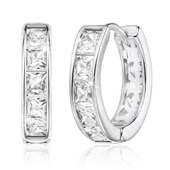 Linawe 軟骨ピアス イヤリング レディース フープピアス シルバー リング ジュエリー クリスタル キラキラ プラチナ モアッサナイト ピアリング シンプル 1