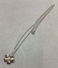 美品ミキモト アンパンブラ調 SV925×5粒パール チェーンネックレス