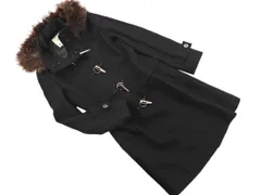 美品 KUMIKYOKU 組曲 チャイニーズラクーンファー 付き ダッフル コート size2/黒 ◇■ レディース