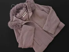 MISCH MASCH ミッシュマッシュ ウール100% フェイクファー 2WAY フード ジャケット sizeM/ラベンダー ◇■ レディース