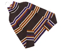 MURUA ムルーア マルチボーダー タートルネック ニット セーター sizeF/茶ｘ紫 ◇■ レディース