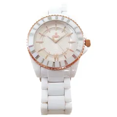X02212 腕時計 Vivienne Westwood London VV048RSWH アナログ ホワイト ピンクゴールド セラミック クォーツ 秒針付き ヴィヴィアンウエストウッド