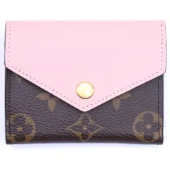 LOUIS VUITTON (ルイヴィトン) モノグラム ポルトフォイユゾエ ブラウン×ピンク PVC レザー M62933 コンパクトウォレット 財布