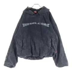 DIESEL (ディーゼル) S-FISHY ブリーチ加工 スウェットプルオーバーパーカー ブラック A15941