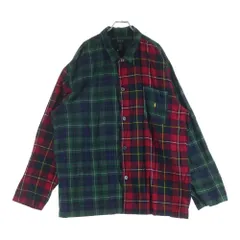 POLO RALPH LAUREN (ポロラルフローレン) ポニー刺繍 ポケット付き チェック 長袖シャツ グリーン/レッド