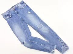 ZARA TRF ザラ トラファ USED加工 ダメージ加工 スキニー デニムパンツ size40/青 ■■ レディース