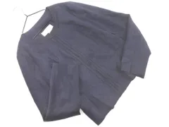 NATURAL BEAUTY BASIC ナチュラルビューティーベーシック スウェード調 ノーカラー ジャケット size40/紺 ◇■ レディース