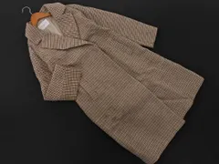 a day in the life アデイインザライフ ユナイテッドアローズ チェック チェスター コート アイボリーｘグレーｘ茶 ◇■ レディース