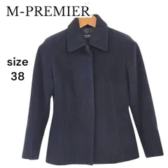 M-PREMIER エムプルミエ ステンカラーコート アンゴラ混  38 ウール ブラック レディース