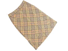 PAUL STUART ポールスチュアート ウール100% チェック Aライン 台形 スカート size4/茶 ◇■ レディース