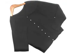 Rope Picnic ロペピクニック Vネック パールボタン カーディガン size38/黒 ◇■ レディース