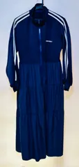 ジャージデザインワンピースコート　ネイビー紺　サイズL