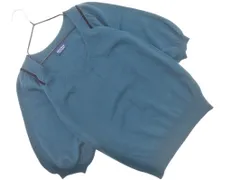 pour la frime プーラフリーム ウール混 ボリュームスリーブ 半袖 ニット セーター 緑 ◇■ レディース