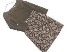 Bon mercerie ボンメルスリー ドッキング 花柄 Iライン ワンピース size36/カーキ ◇■ レディースのサムネイル