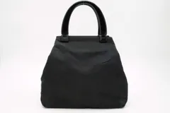 プラダ プラスチックハンドル ハンドバッグ トート 三角ロゴプレート テスートナイロン 黒 ブラック PRADA 5246h