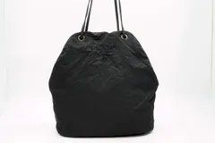 プラダ レア ショルダー バッグ トート ロゴ刺繍 ハンモック型 テスートナイロン 黒 ブラック PRADA 5247h