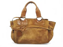 グッチ GUCCI 95168 1705 トートバッグ ハンドバッグ ポーチ付き キャメル スエード  レザー イタリア製