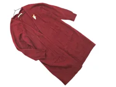 PAR ICI パーリッシィ ウール100% ニット ロング カーディガン sizeF/赤 ◇■ レディース