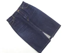 NATURAL BEAUTY BASIC ナチュラルビューティーベーシック スリット Aライン 台形 デニムスカート sizeS/インディゴ ■■ レディース