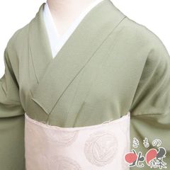 特選 訪問着 着物 中古 正絹 袷 フォーマル 加賀友禅 吉村伊佐子 落款 波に鶴の図 鶯色 多色 身丈160cm 裄68cm M きもの北條 A1141-7 特選 訪問着 着物 中古 正絹 袷 フォーマル 加賀友禅 吉村伊佐子 落款