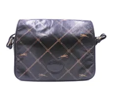 Longchamp ロンシャン 総柄 ショルダー バッグ 黒 ■■ レディース
