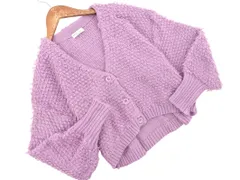 earth music&ecology アースミュージック＆エコロジー Ｖネック ループニット カーディガン sizeF/ラベンダー ◇■ レディース