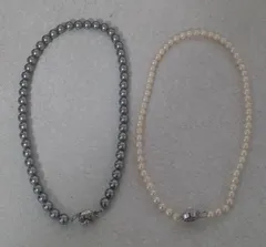 パールネックレス　2個セット（本真珠か不明品）2色