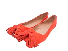 Trafaluc トラファルック ZARA ザラ スウェード タッセル フラット パンプス size37（23.5～24cm）/オレンジ ■■ レディース