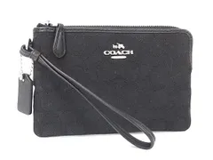 ■美品■ COACH コーチ F54627 シグネチャー キャンバス ポーチ マルチケース 小物入れ メンズ レディース ブラック系 DL8066