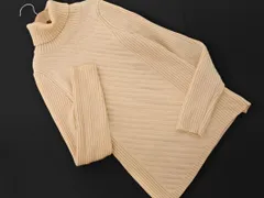 PAUL STUART ポールスチュアート ウール100% リブ タートルネック ニット セーター sizeL/アイボリー ◇■ レディース