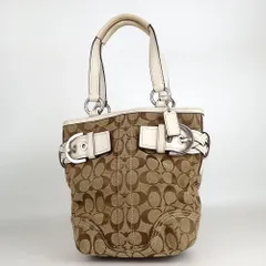 COACH コーチ シグネチャー ハンドバッグ キャンバス レザー 20-522(6)
