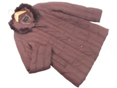 SANYO サンヨウ ファー付き ２WAY スナップボタン ダウン ジャケット size11/えんじ  ◆■ レディース