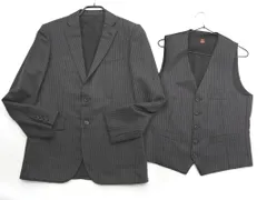 TAKEO KIKUCHI タケオキクチ ウール混 ストライプ ベスト付き テーラード 2枚セット size1/グレー  ◇■ メンズ